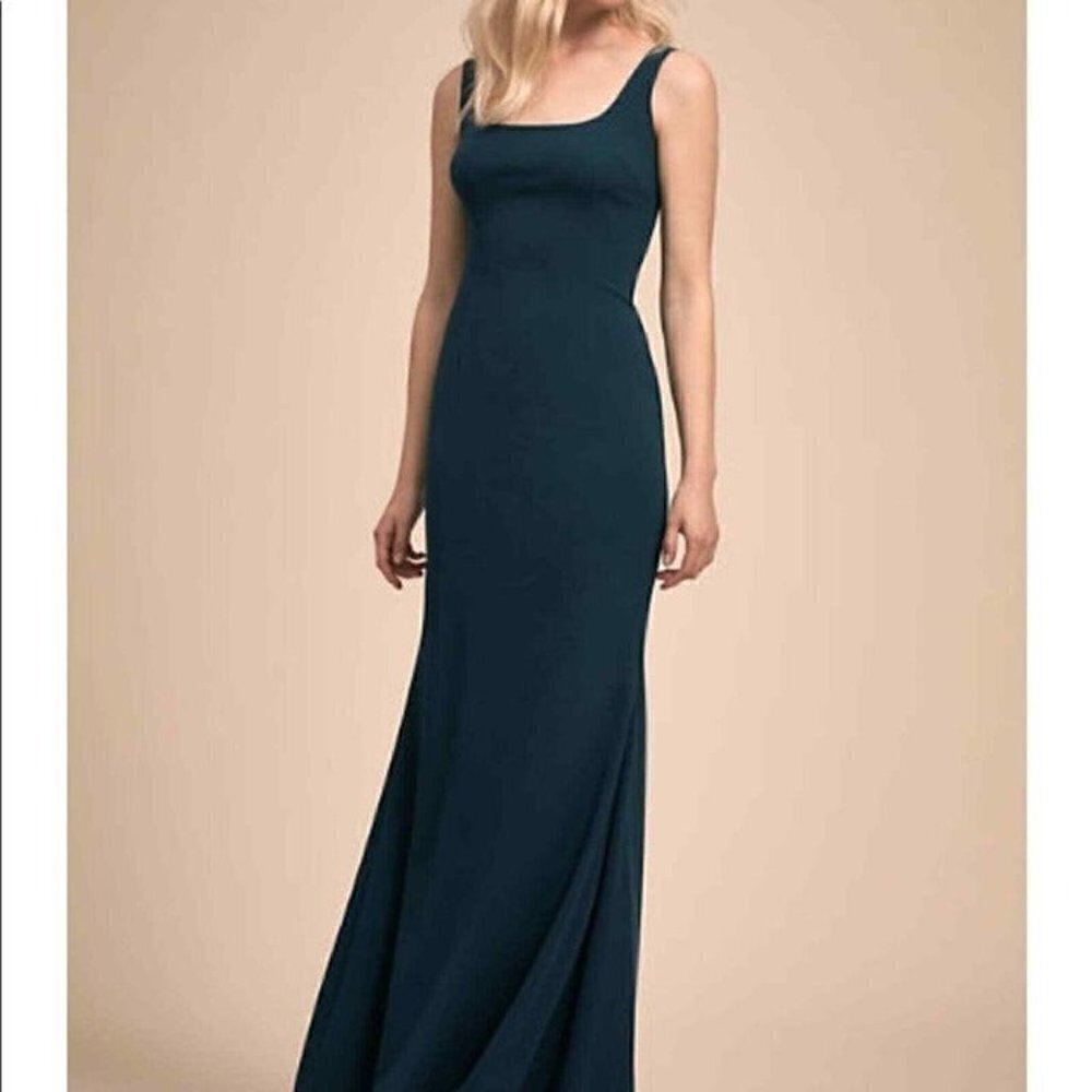 Katie May Revolve‎ Lucy Gown Women 6 Navy Blue Scoop Neck Low Back Formal Dress
